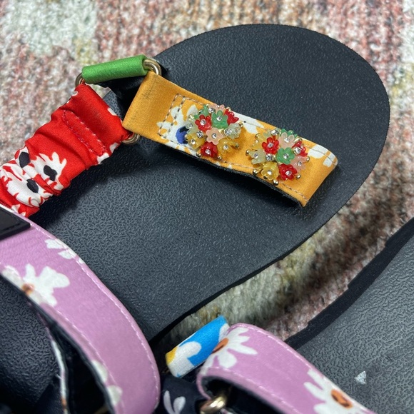 Kurt Geiger Mini Orion Platform Sandals Printed Straps Girls Size 3 - Picture 7 of 9